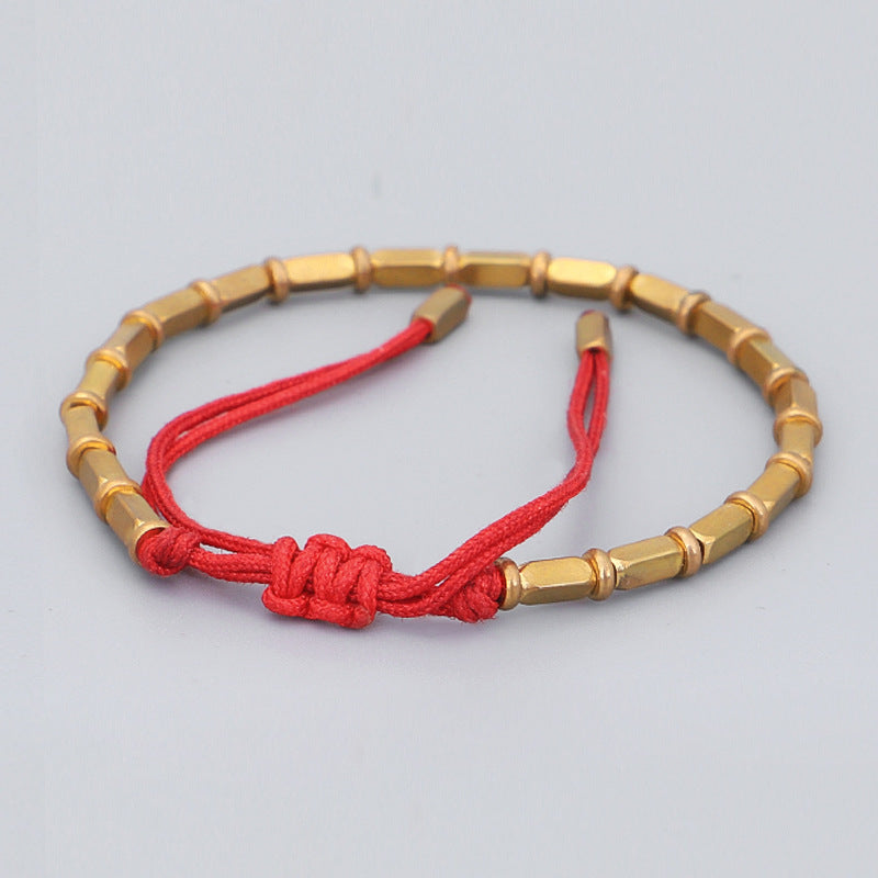 Handwoven Creative Bronze Beads Play Bracelet