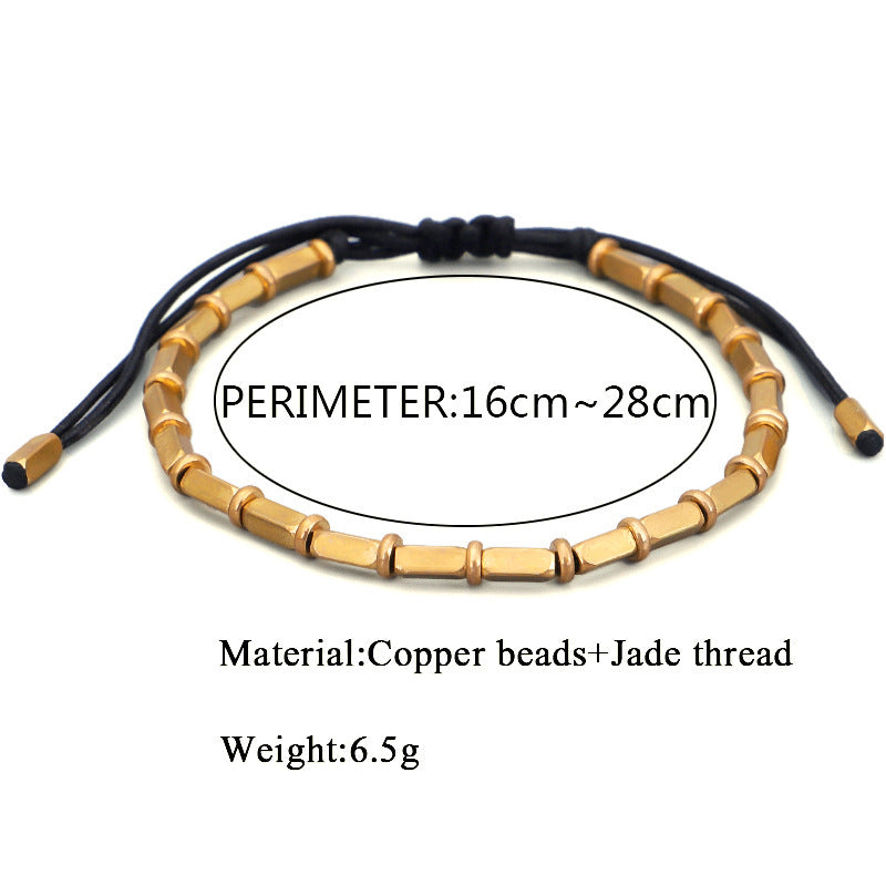 Handwoven Creative Bronze Beads Play Bracelet