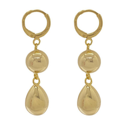Metal Geometry Water Drop Pendant Earrings