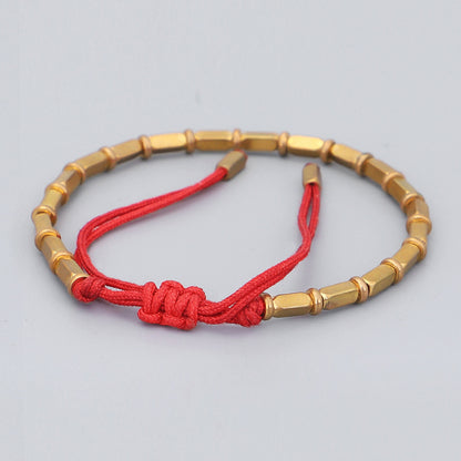 Handwoven Creative Bronze Beads Play Bracelet