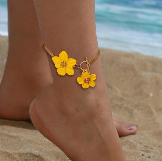Beach Elegant Flowers All-match Niche Exquisite Anklet