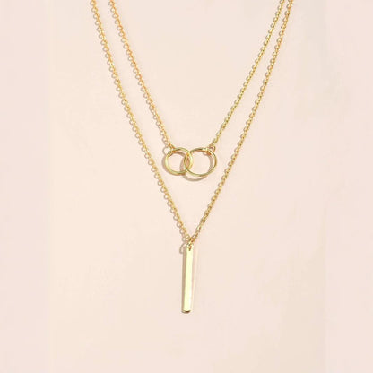 Fashion Bar Rod Ring Necklace