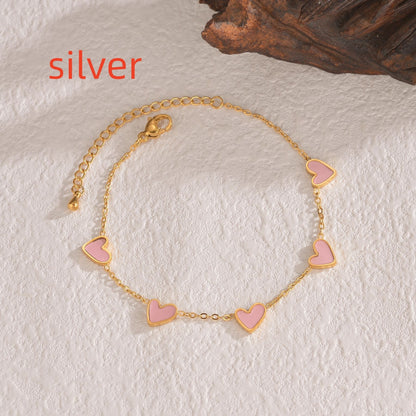 European And American Stainless Steel Dripping Heart Bracelet