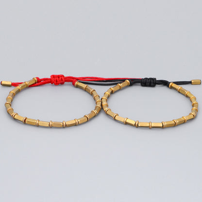 Handwoven Creative Bronze Beads Play Bracelet