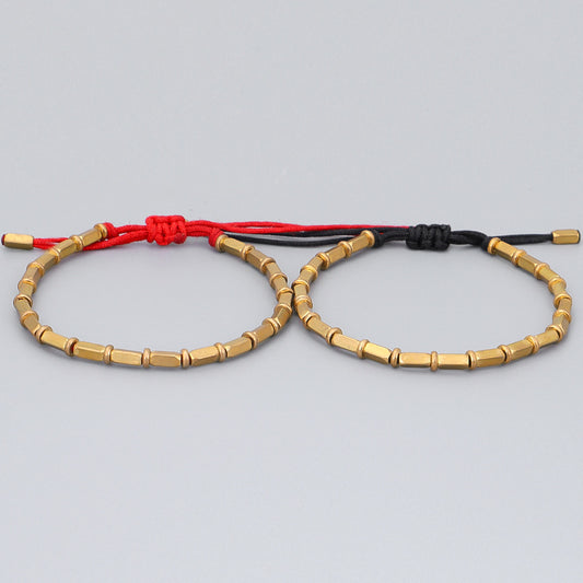 Handwoven Creative Bronze Beads Play Bracelet