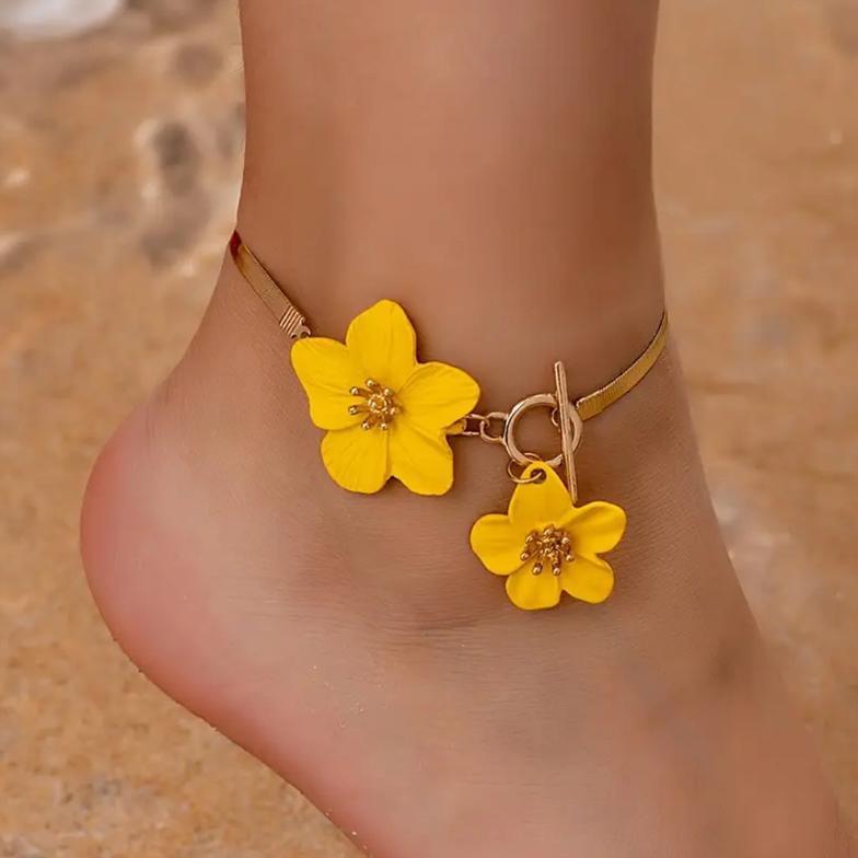 Beach Elegant Flowers All-match Niche Exquisite Anklet