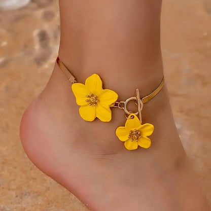Beach Elegant Flowers All-match Niche Exquisite Anklet