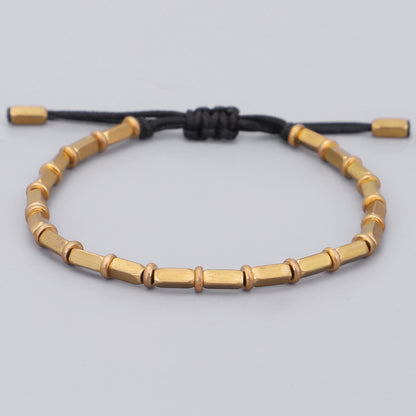 Handwoven Creative Bronze Beads Play Bracelet