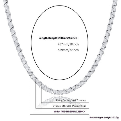5MM Triangular Geometric Zircon Bracelet