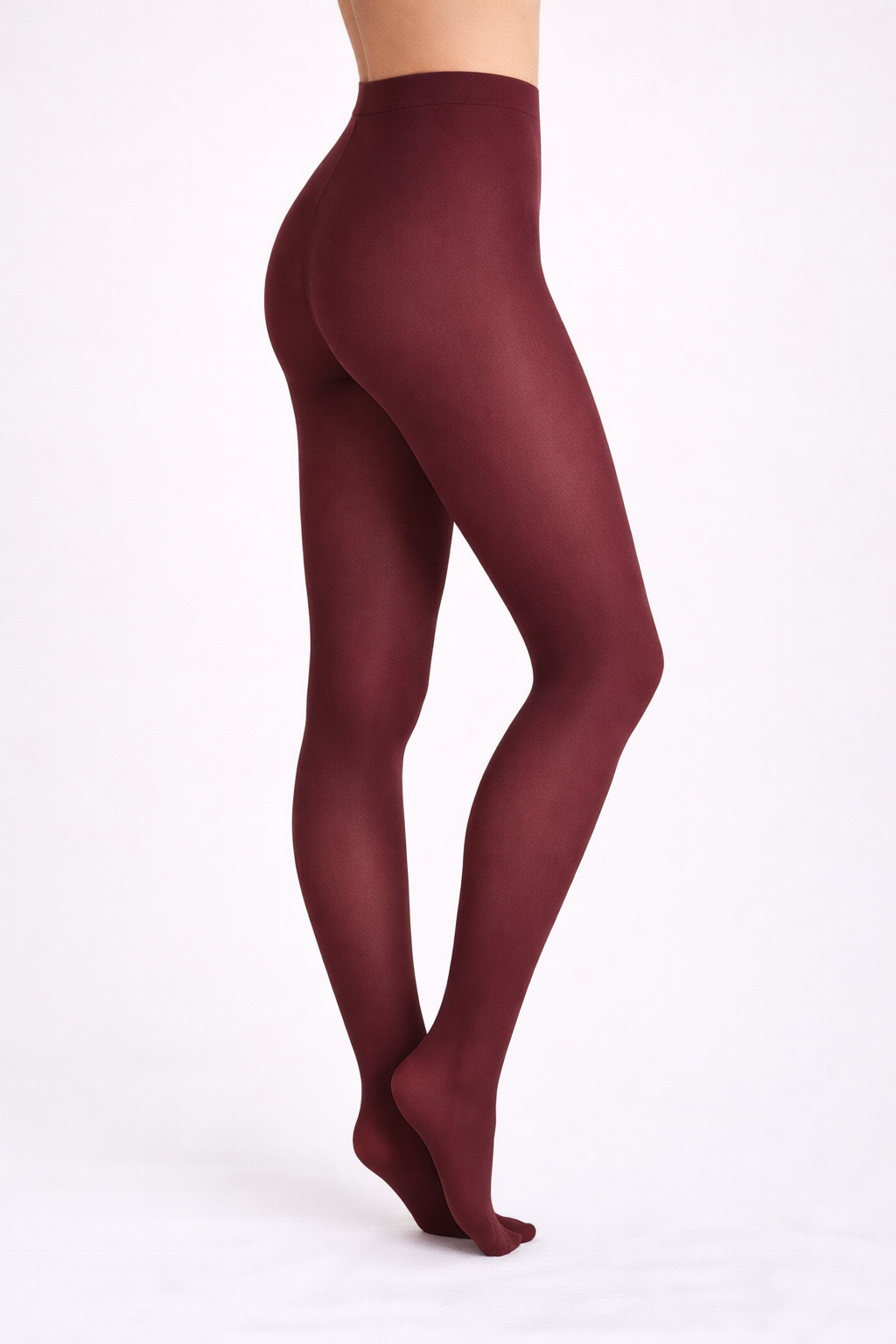 Collant bordeaux opaque effet velours