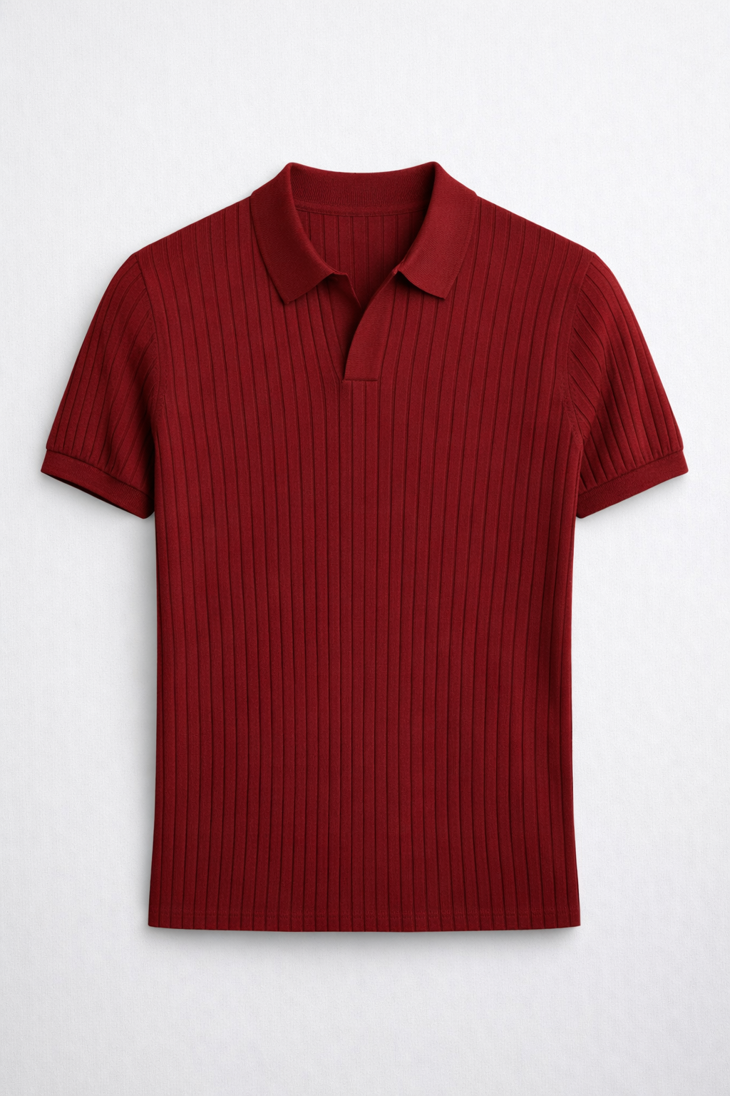 Polo tricoté côtelé homme coupe ajustée