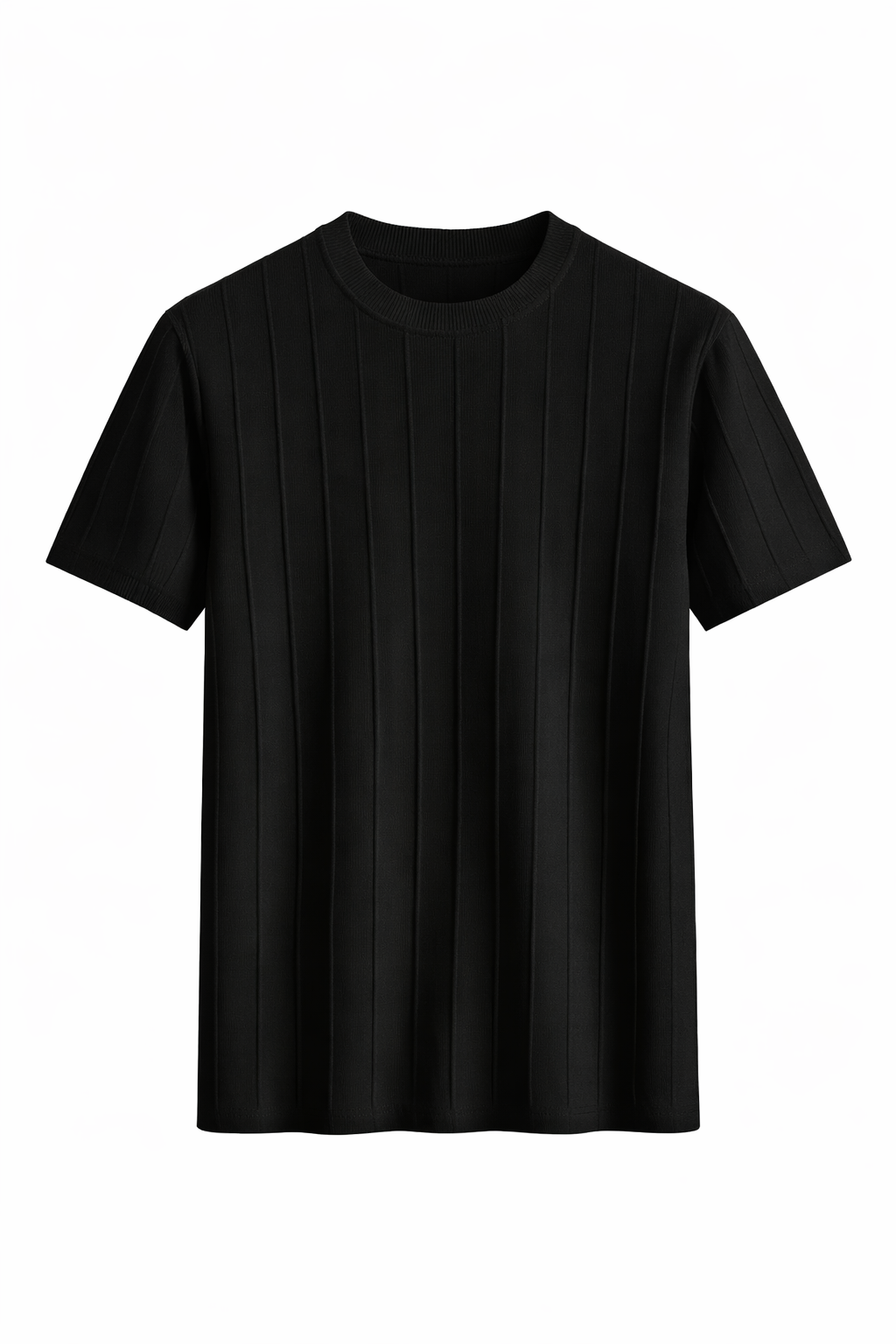 T-shirt tricoté côtelé coupe régulière - Homme