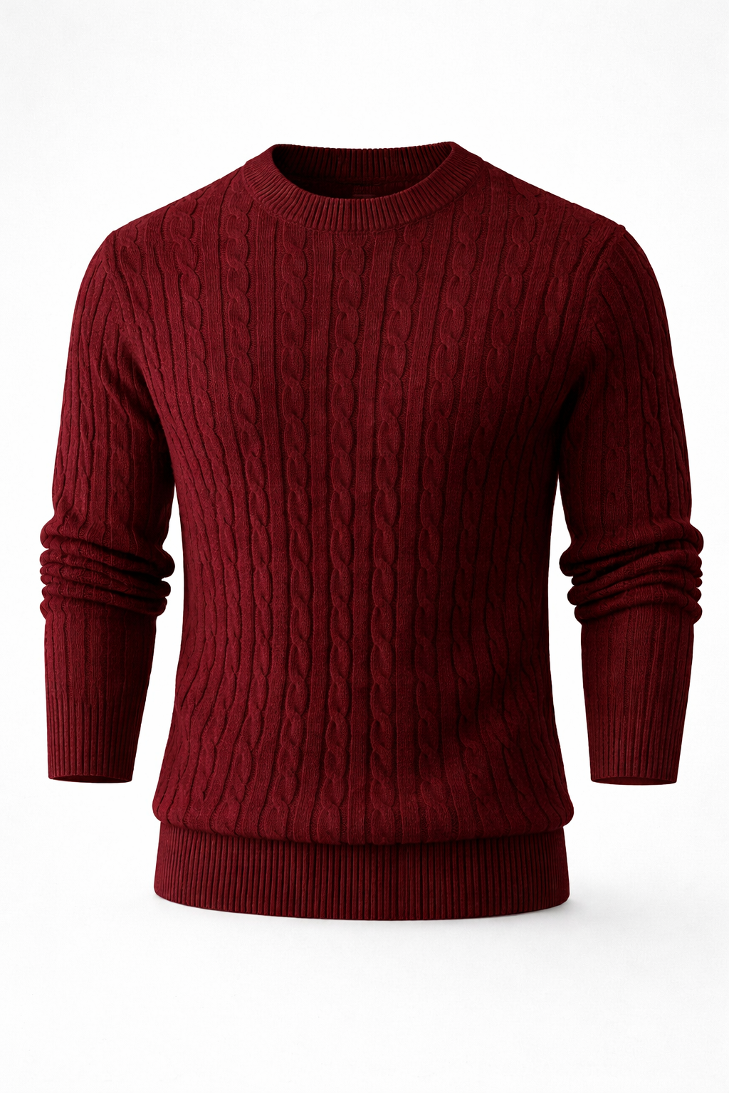 Pull tricoté épais col rond – Homme