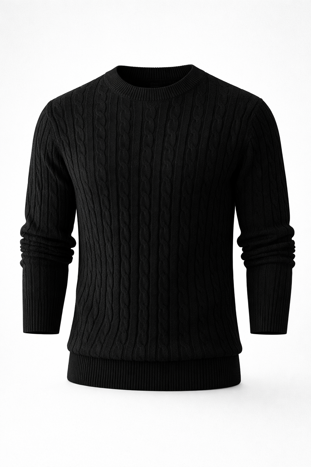 Pull tricoté épais col rond – Homme