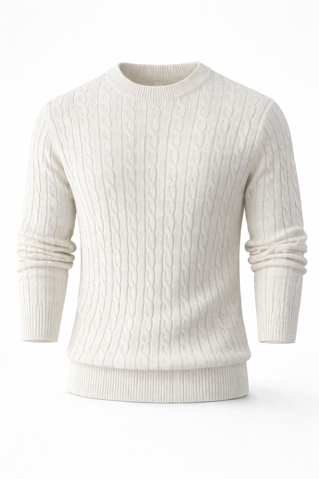 Pull tricoté épais col rond – Homme
