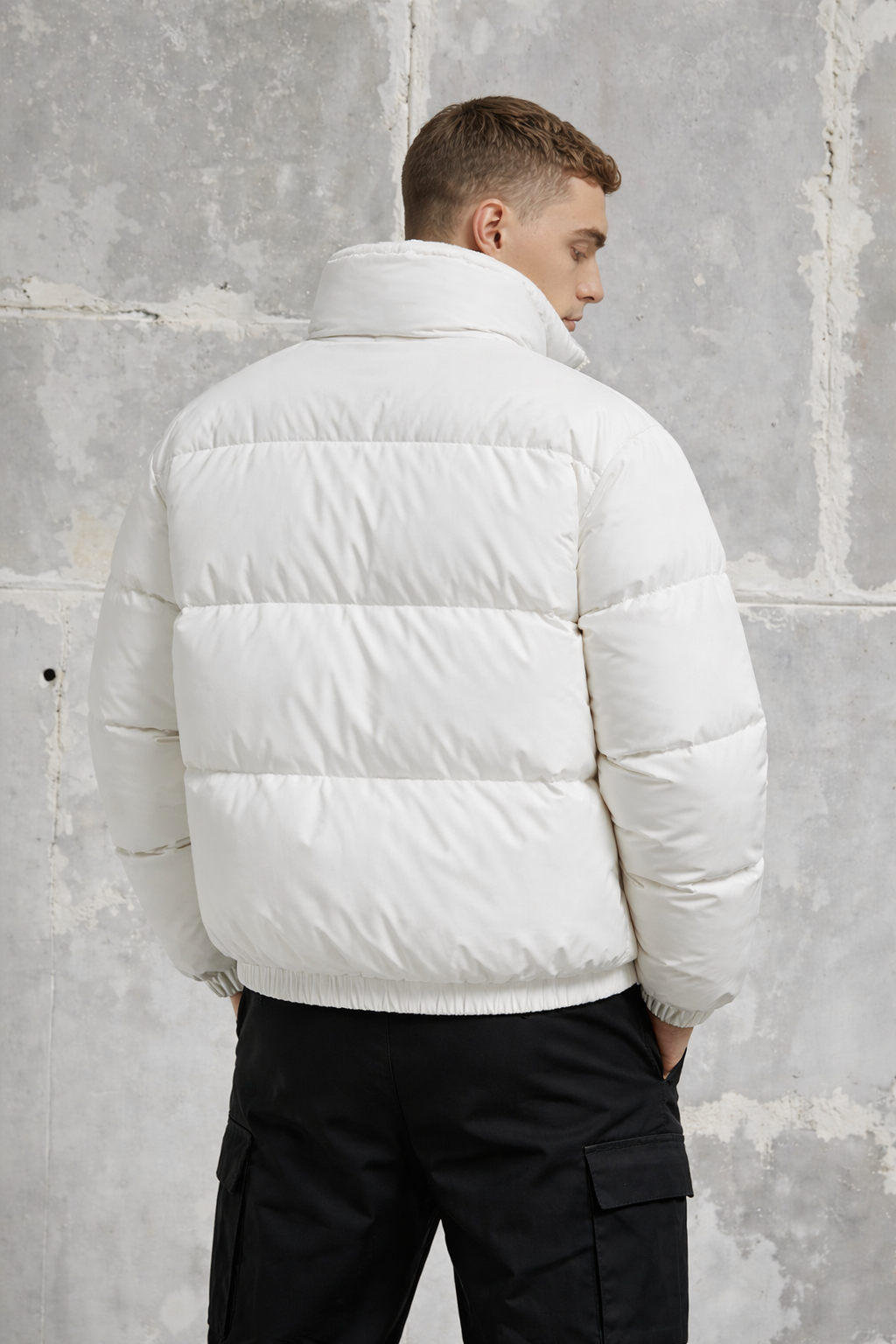 Veste matelassée col montant doublure polaire - Homme
